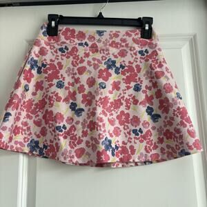 Freely Girl's Pink Floral Athletic Mini Skirt Lined Sz L